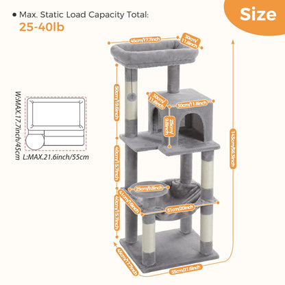 Free Shipping Multi-Level Cat Tree for Cats with Cozy Perches Stable Cat Climbing Frame Cat Scratch Board Toys Cat Furniture