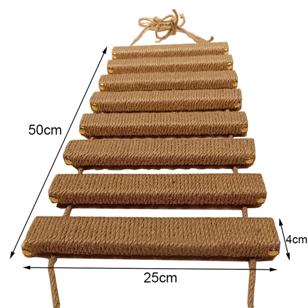 Wall-Mounted Cat Climbing Frame 50Cm Cat Climbing Ladder Hammock Activity Sisal Cat Grab Post Cat Pedal Indoor Cat House