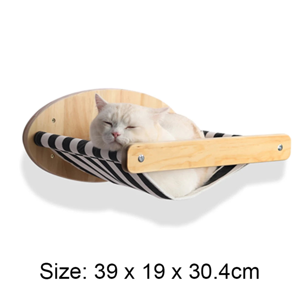 Wall-Mounted Cat Climbing Frame 50Cm Cat Climbing Ladder Hammock Activity Sisal Cat Grab Post Cat Pedal Indoor Cat House