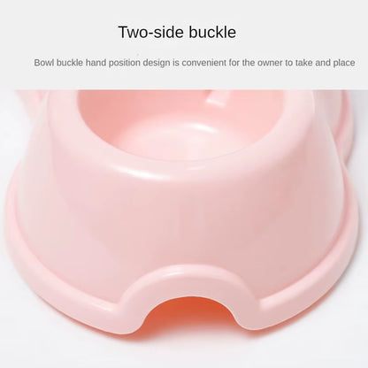 Solid Color Simple Style Automatic Feeder Drinker Dog Bowl Pet Double Bowl Cat Bowl Pet Bowl Pet Supplies Pet Accessories